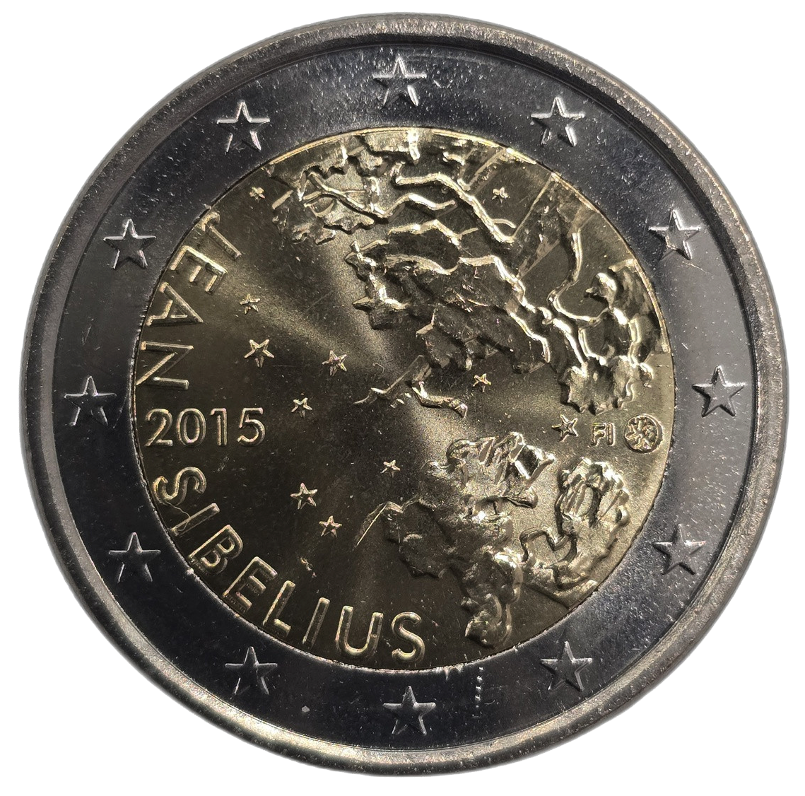 2 euros conmemorativa 150 Aniversario del Nacimiento de Jean Sibelius